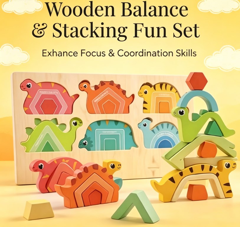 STEM Wooden Dinosaur Building Kit โ Educational Engineering Puzzle for Kids Ages 4-8