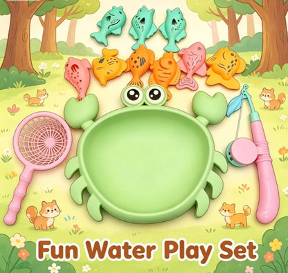 12-Piece Kids Fishing & Water Play Set – Interactive Crab Base Fishing Toy for Pool, Bath & Beach Fun