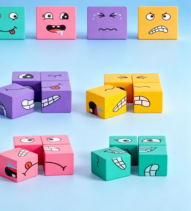 Interactive Face-Changing Wooden Board Game – Fun 4-Player Battle for Family Parties & Social Challenges