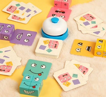 Interactive Face-Changing Wooden Board Game – Fun 4-Player Battle for Family Parties & Social Challenges
