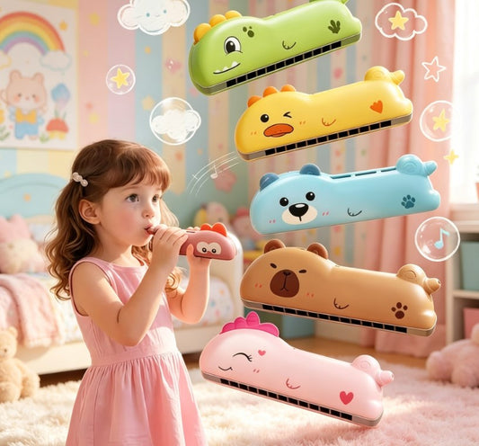 Kids Musical Mouth Organ Toy – Cute Animal-Shaped 16-Hole Beginner Instrument for Music Education