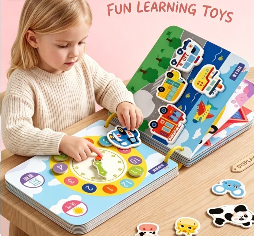 Montessori Reusable Busy Book – Interactive Learning Toy for Toddlers & Preschoolers
