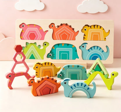 STEM Wooden Dinosaur Building Kit – Educational Engineering Puzzle for Kids Ages 4-8