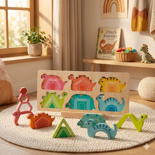 STEM Wooden Dinosaur Building Kit – Educational Engineering Puzzle for Kids Ages 4-8